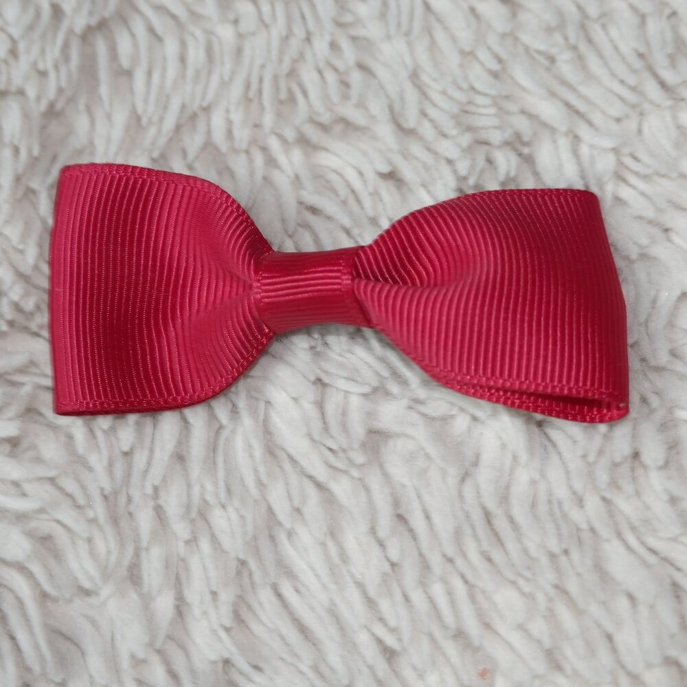 Red Burgundy Wine Girls Hair Bow with Clip